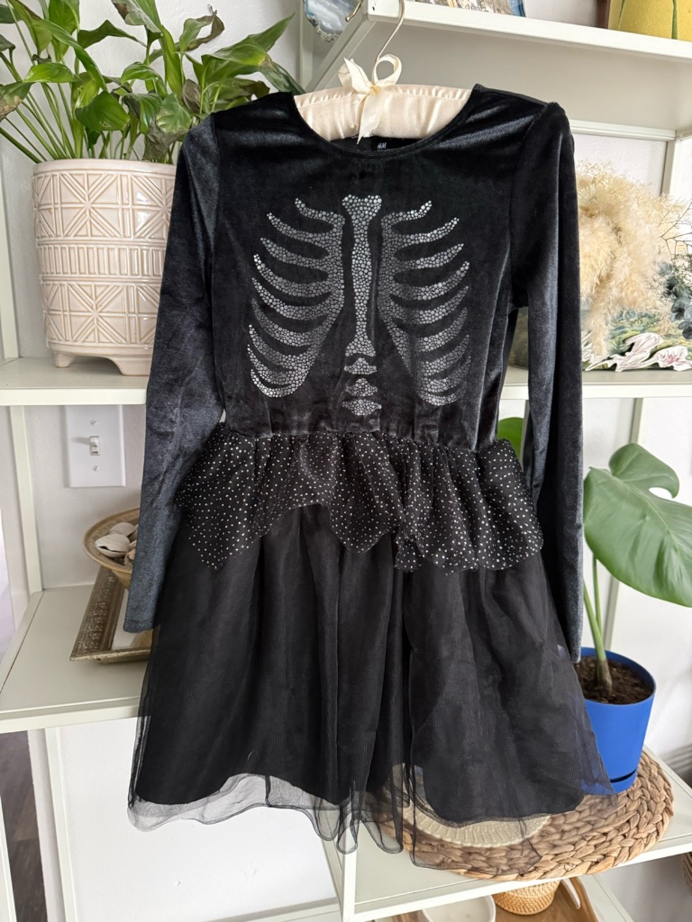 H&M Black Sparkle Skeleton Tulle Dress